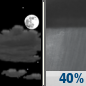 Friday Night: Partly Cloudy then Chance Rain Showers