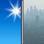Today: Haze after 5pm. Sunny, with a high near 99. Northwest wind 5 to 15 mph, with gusts as high as 25 mph. Today: Sunny then Haze